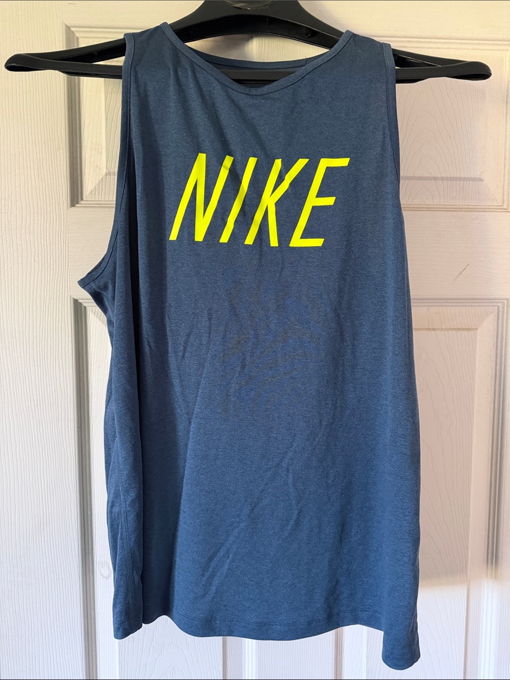 Nike Men’s Navy Tank with Neon Yellow Logo